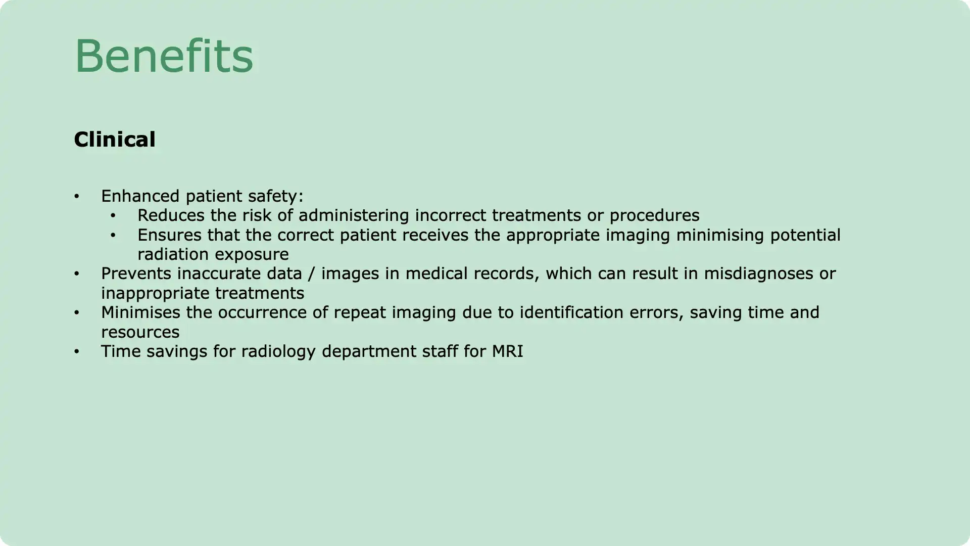 Patient Imaging – Benefits of GS1 Standards 