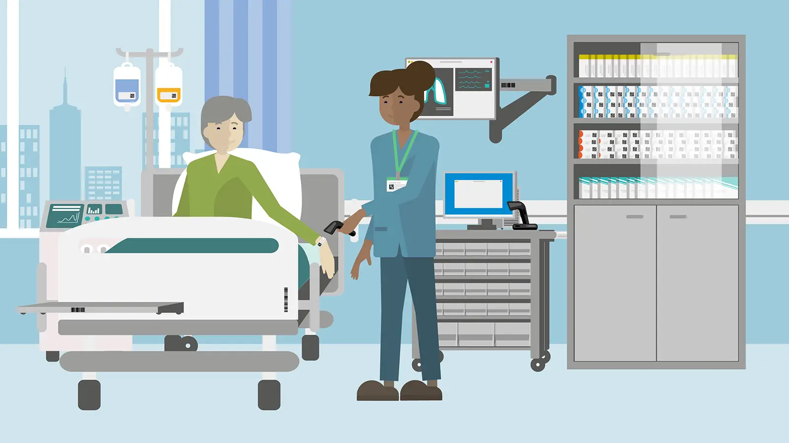 Explore the GS1 Hospital's Wards section, highlighting how GS1 standards enable safer bedside medicine administration and streamlined healthcare processes.
