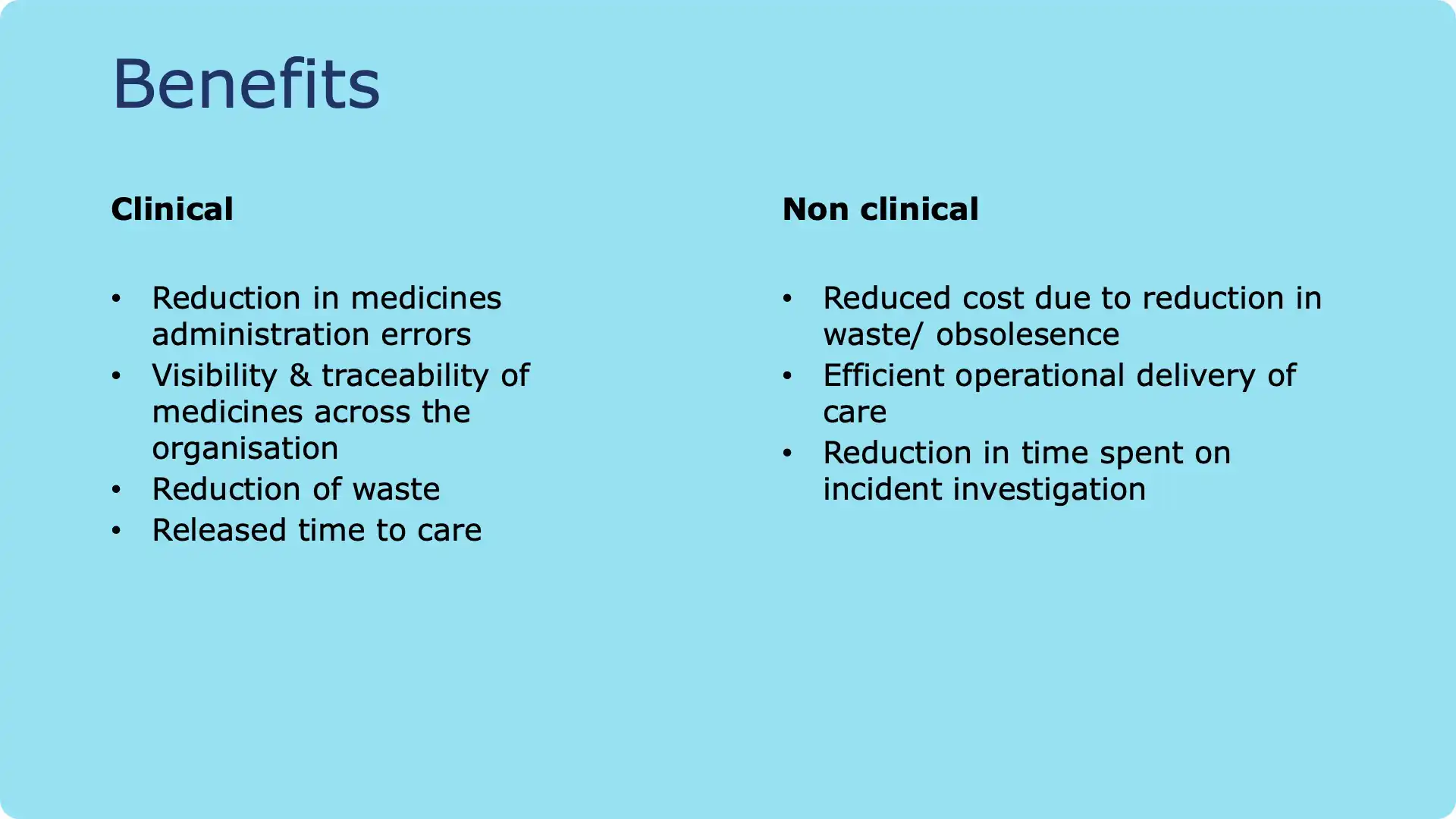 Slide 16: Benefits of the bedside medication process