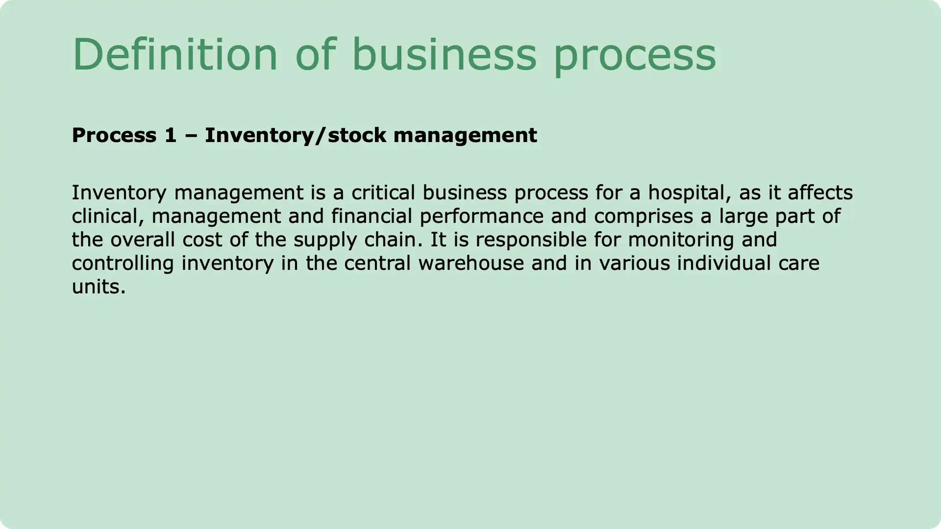 Overview of hospital inventory and stock management using GS1 barcodes